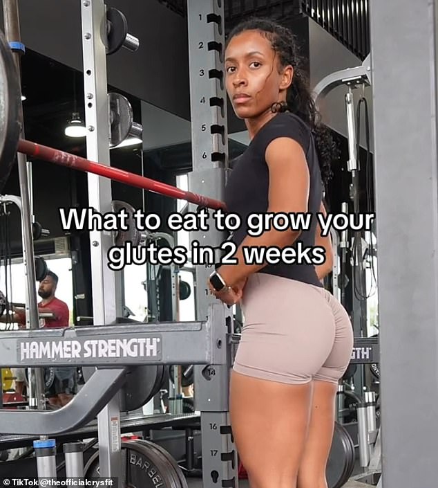 Personal trainer Crystal Gilmore, 24, from Texas, is known as @theofficialcrysfit on TikTok, where she shares her meal guides and workout plans with her nearly 25,000 followers