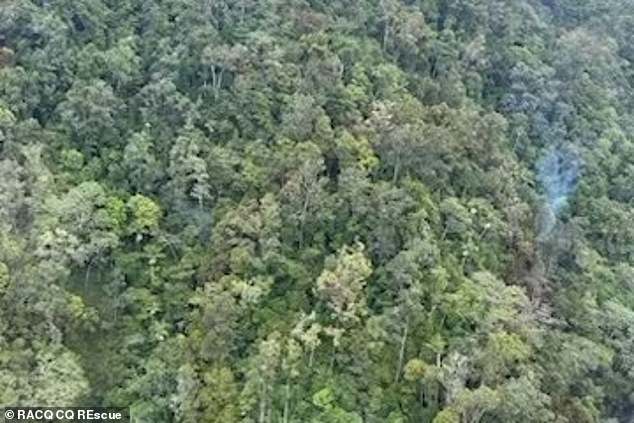 A rescue helicopter crew spotted the wreckage in mountainous terrain in regional Queensland about 11.30am on Saturday morning.  The crash site was described as 'unsurvivable'