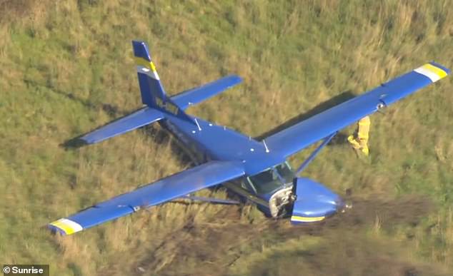 Two people have been injured after a skydiving plane with 17 passengers on board crashed near an airport in southwestern Victoria