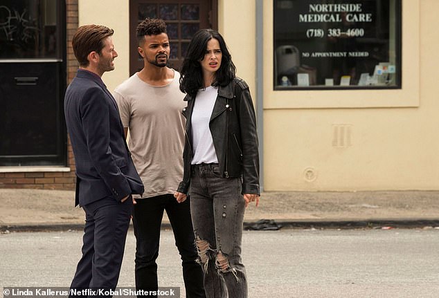 He also starred in Marvel's Jessica Jones (pictured with David Tennant and Krysten Ritter)