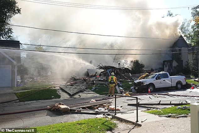 One home was obliterated and one was nearly destroyed by the explosion that sent first responders scrambling for cover in Woodstock, Illinois