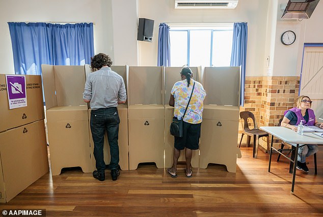 Areas with large populations of Indigenous Australians were particularly supportive of the Voice, polling booth data shows (pictured is a stand in Midland, Perth)