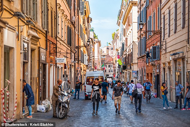 A 27-year-old is in hospital on Friday after the accident in Via Frattina, one of the chicest streets in central Rome (file photo)