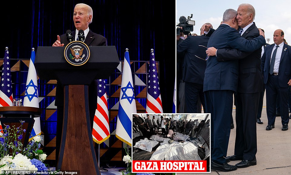 President Joe Biden warned Israel not to be consumed by anger even as he vowed the US would stand with Israelis and their demands for justice after a carnage equivalent to 15 attacks on September 11.  He delivered an angry speech at the end of a day in Tel Aviv meeting Israeli leaders and victims of the Hamas terror attack.