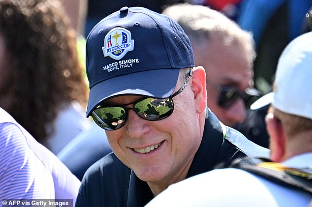 Prince Albert of Monaco was spotted today at the Ryder Cup golf tournament in Rome