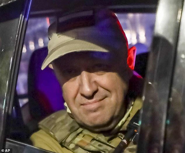 Vladimir Putin has claimed that fragments of hand grenades have been recovered from the wreckage of a plane crash that killed his arch-enemy Yevgeny Prigozhin (pictured in June this year)