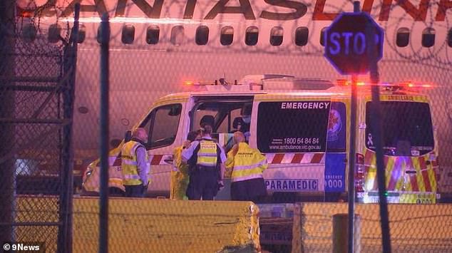 A crew member on board a Qantas flight was treated in hospital as a precaution after complaining of feeling unwell during a flight from Canberra to Melbourne