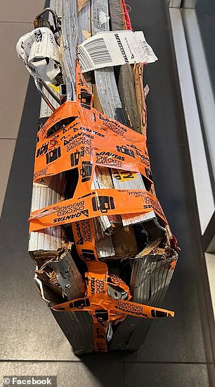 Australian country music star Lawrie Minson shared photos of his guitar case (above) being destroyed on a Qantas flight from Sydney to Darwin