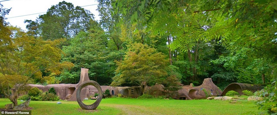 Quirky Flintstones House that features cave like living spaces and bedrooms