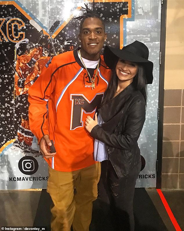 Robinson, pictured with his wife Davontay Moore, reportedly had more than $100,000 worth of jewelry stolen