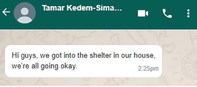 A sketch of the last WhatsApp message Tamar Kedem-Siman Tov sent to her friends in Sydney