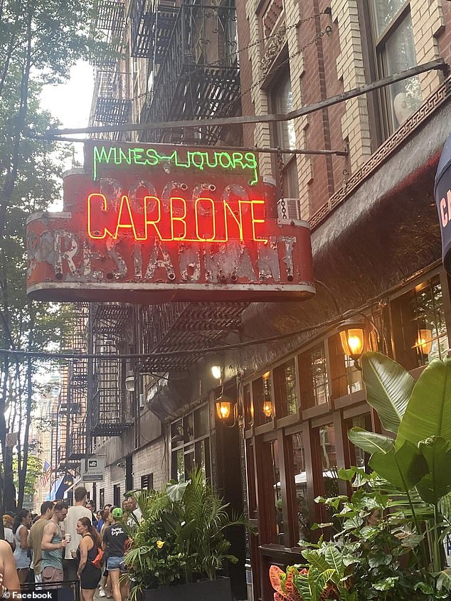 Some of New York's most iconic restaurants are trying to prevent bots from stealing others' reservations before selling them on platforms that allow individuals to exchange reservations.  Pictured is Carbone, where tables are typically gone by 10:01 a.m., 30 days later