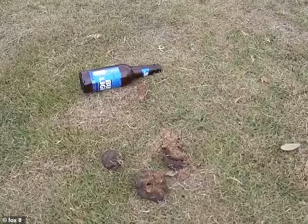 The crowd littered the sidewalks with alcohol bottles, horse feces and urine stains that were still visible the next day