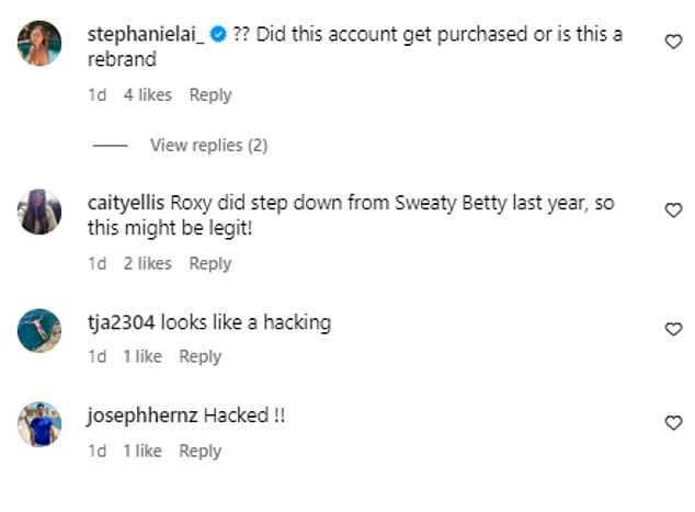 The pseudo-hostile takeover left followers confused, with some speculating that Roxy's page had been hacked