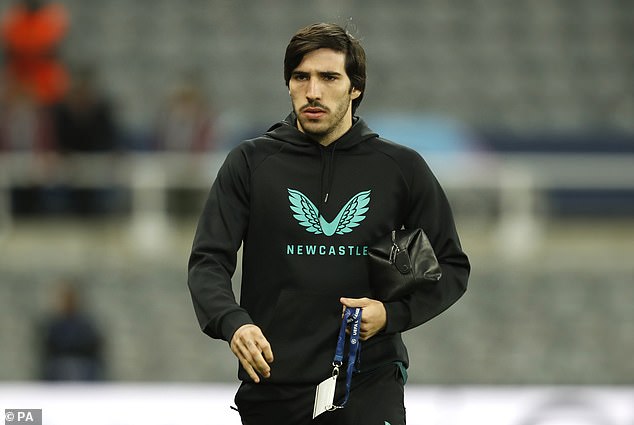 Sandro Tonali was named on the bench for the Champions League match between Newcastle and Borussia Dortmund - just a day before he is expected to be banned from football for 10 months