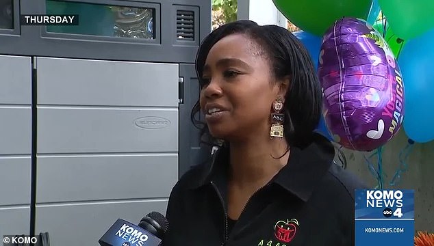 A bullet pierced the window of the center, with co-owner Appollonia Washington, pictured here, telling the staff and children inside to 