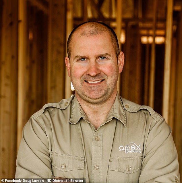 North Dakota State Senator Doug Larsen (pictured) piloted the single-engine plane that crashed Sunday evening, killing him, his wife and his two sons