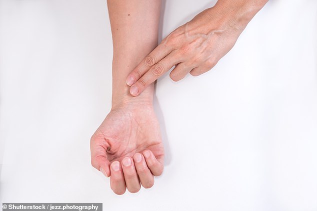 A simple finger tapping technique can reduce anxiety in minutes, a study has shown (stock image)