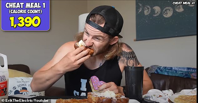 Youtuber ErikTheElectric tried to survive for 24 hours on the typical diet of an NFL player