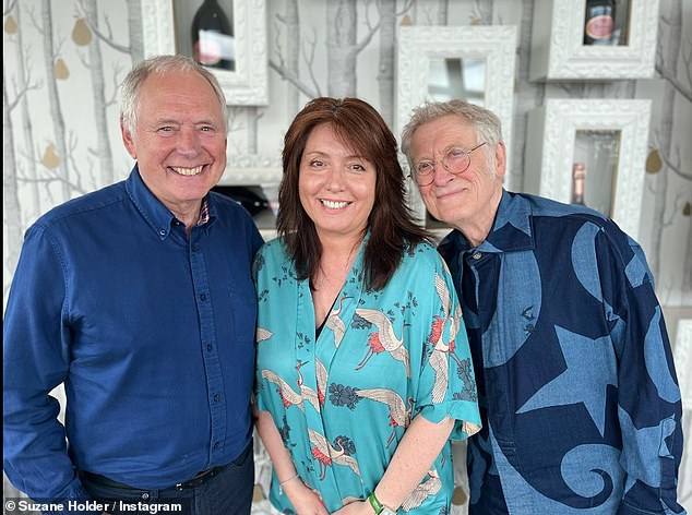 Looking good: Noddy Holder looked in good spirits as he joined his wife Susan and BBC presenter Nick Owen in a picture on Thursday
