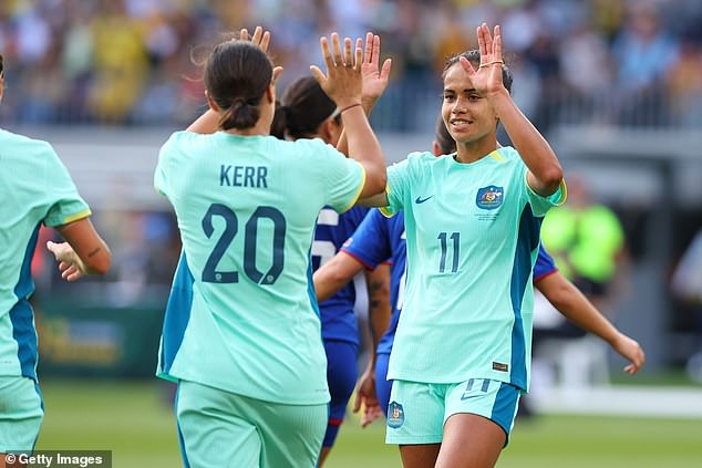 As Fowler celebrated her goal with captain Sam Kerr, there was a telling difference between how she took the field against the Philippines and how she presented herself for World Cup matches.