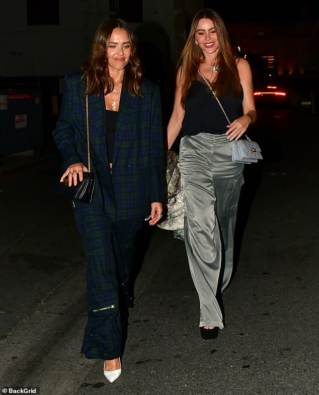 BFFs: Besties Sofia Vergara and Jessica Alba went out to dinner at celebrity hotspot Funke in Beverly Hills