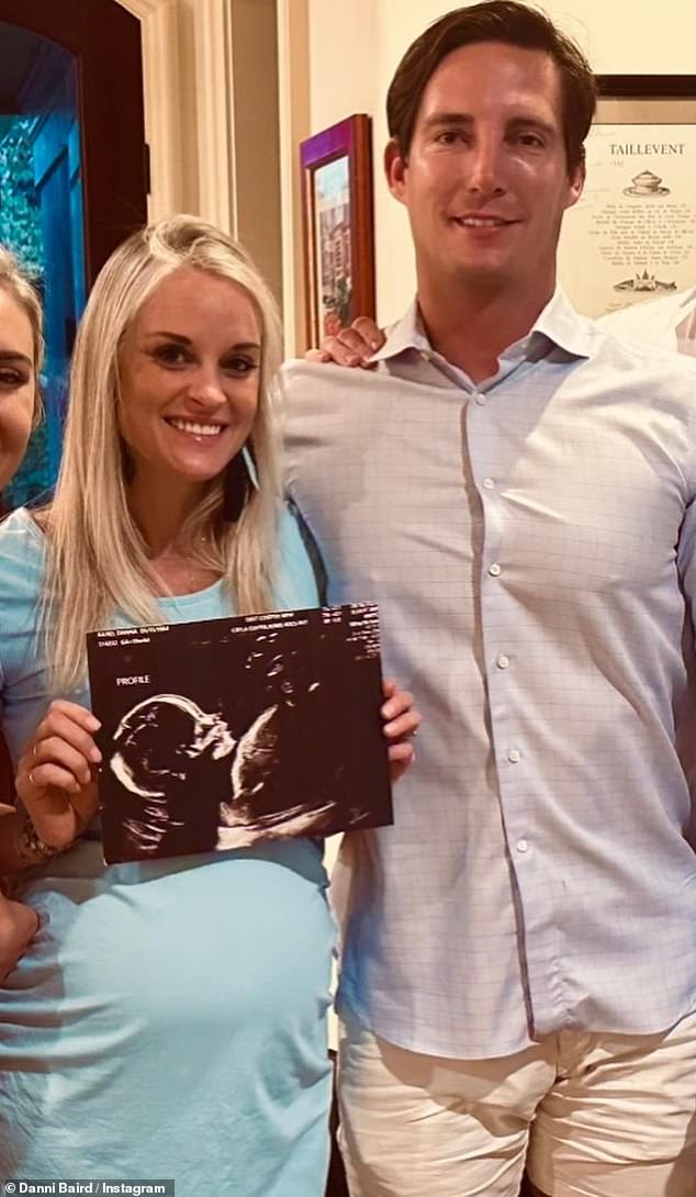 Expectant parents: Danni Baird of Southern Charm fame has announced that she is expecting her first child with husband Nicholas Volz