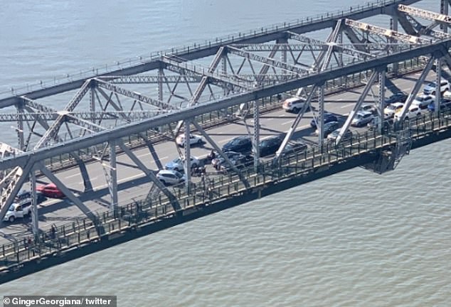 The crash happened about 8.30am on Monday at Story Bridge in Brisbane, with five lanes now closed.