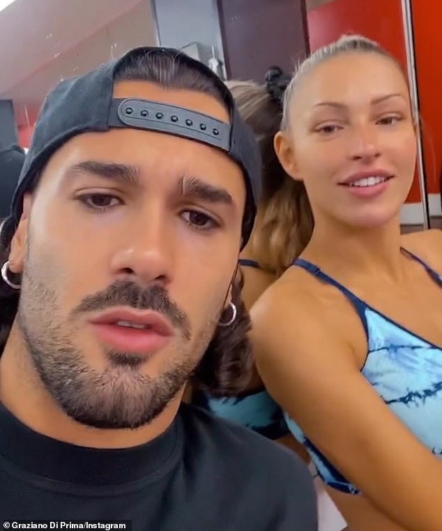 Oh dear: Zara McDermott feuded with Graziano Di Prima on Thursday as they put the finishing touches to their Charleston ahead of the weekend's live show