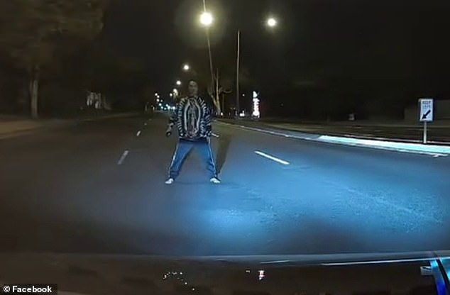 Creepy dashcam footage posted to Facebook shows a mysterious figure on Pinelands Road in the southern Brisbane suburb of Sunnybank Hills just after midnight on Saturday