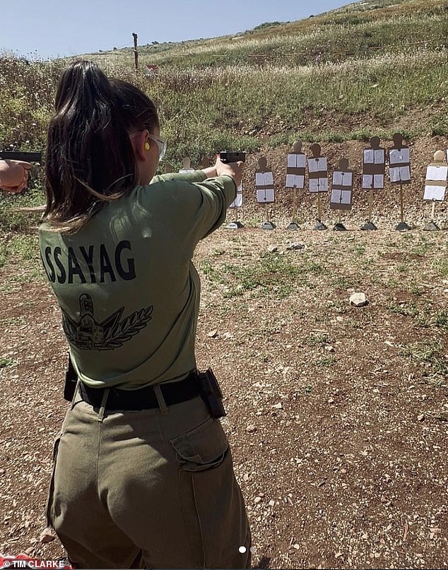 Ravit doing target practice.  Rawit, a 19-year-old Israeli border guard officer, was fatally wounded when he bravely stormed a wooden hut where Palestinian militants were hiding.