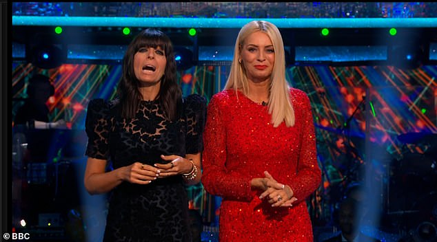 Sending love: Tess Daly and Claudia Winkleman spoke about Amanda Abbington's shock departure from Strictly Come Dancing during Saturday's live show