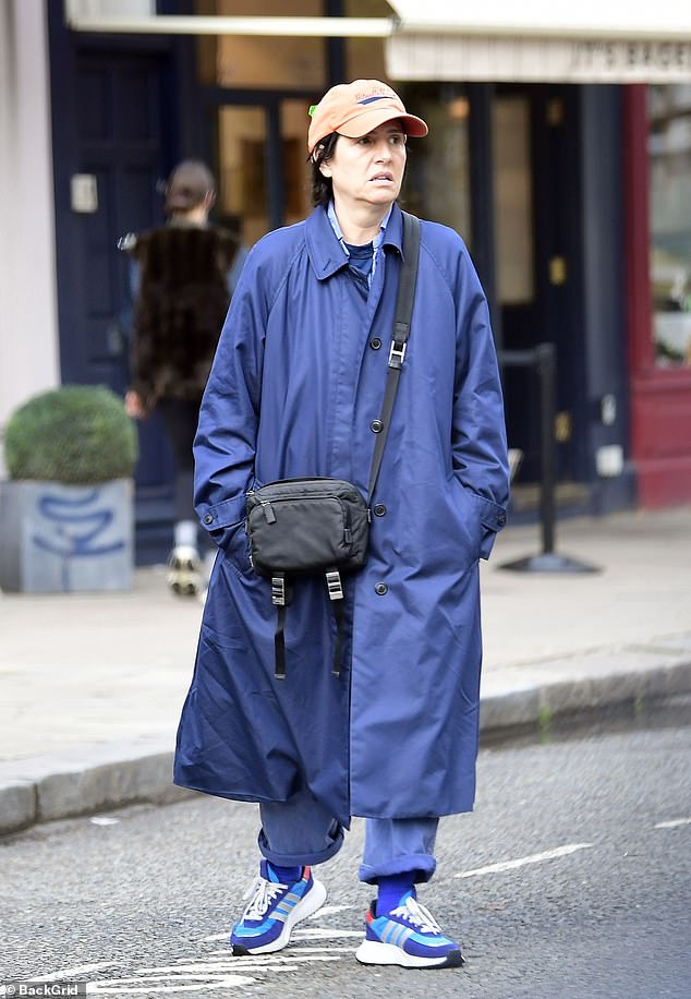 Casual: Sharleen Spiteri cut a relaxed figure as she stepped out with a friend in Primrose Hill, north London, on Thursday