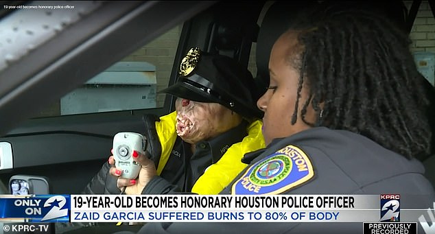 Zaid Garcia of Galveston, Texas, has been named an honorary member of the area police force.  He said he had dreamed of this moment since he was ten years old