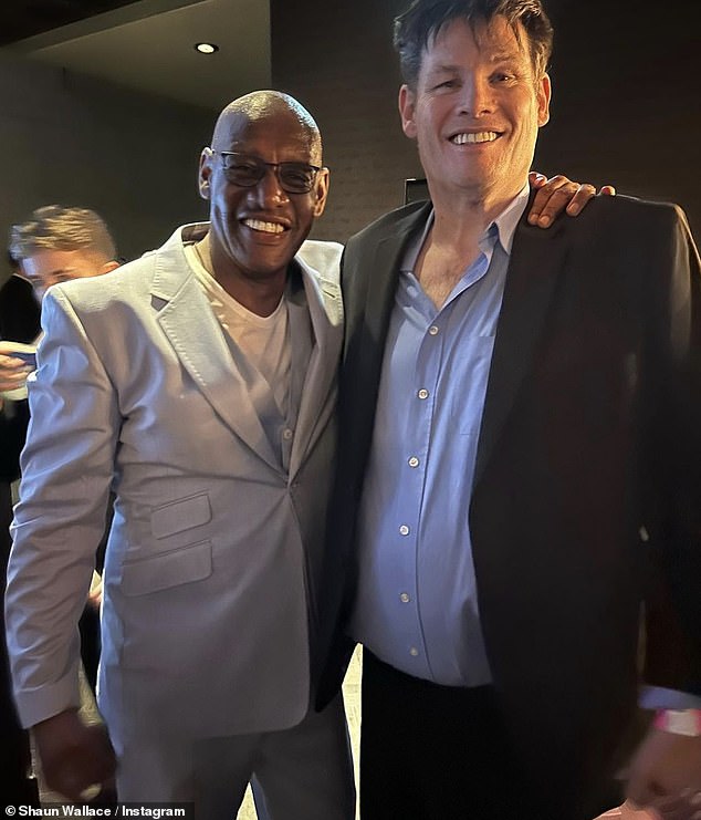 Friends: Mark Labbett, 58, showed off his impressive weight loss as he joined his co-star Shaun Wallace for a sweet photo at the Chase studios on Thursday