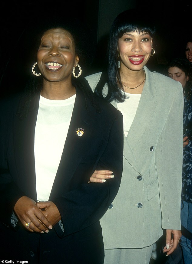 Whoopi, pictured here with her daughter in 1993, gave birth in May 1974 when she was 18