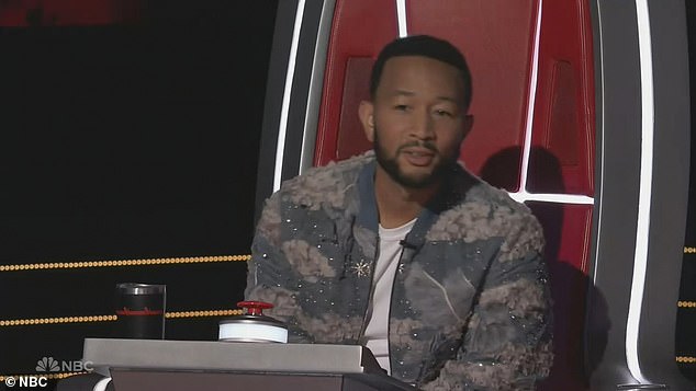 Similar contestant: John Legend was shocked when he came face to face with singer Talakai who looked like his doppelgänger on Monday's two-hour episode of The Voice on NBC