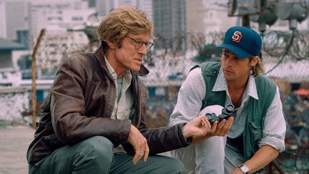 (LR) Robert Redford and Brad Pitt in Spy Game.