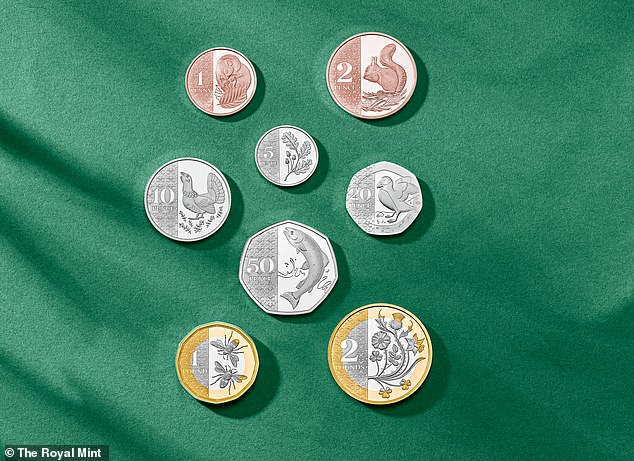 The Royal Mint has unveiled eight new coins from 1p to £2, which will enter circulation by the end of 2023