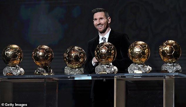 Argentina's Lionel Messi won the Ballon d'Or in 2009, 2010, 2011, 2012, 2015, 2019 and 2021