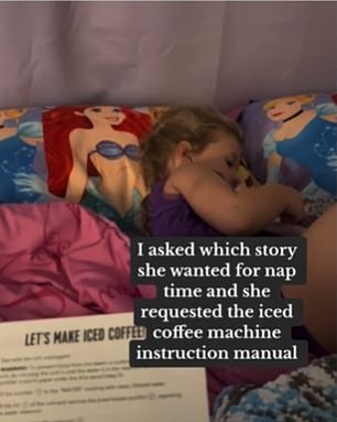 Rory, 3, asked to read a coffee maker manual as a bedtime story