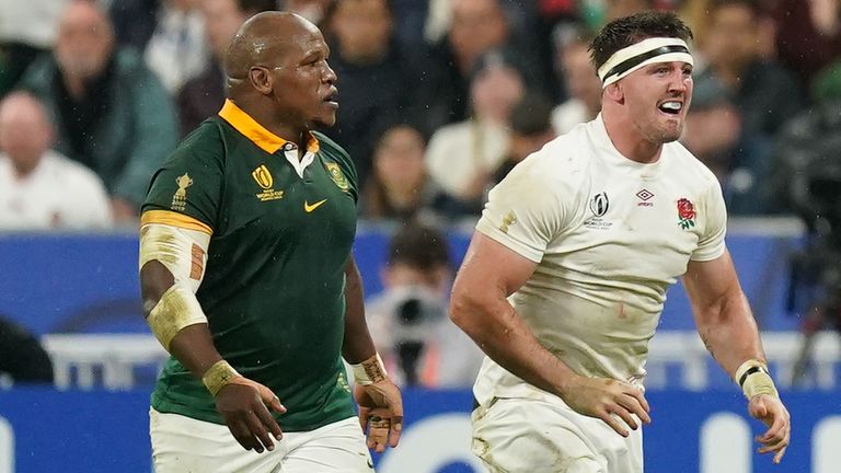 England's Tom Curry has accused South Africa's Bongi Mbonambi of racist comments