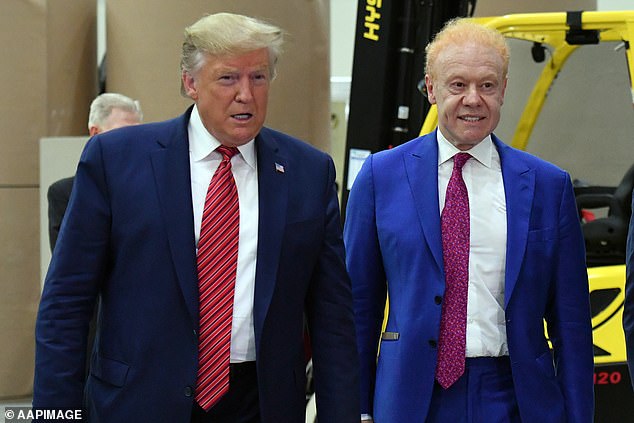 Donald Trump is accused in new reports of discussing national security issues with Australian billionaire Anthony Pratt, the pair are pictured together in 2019