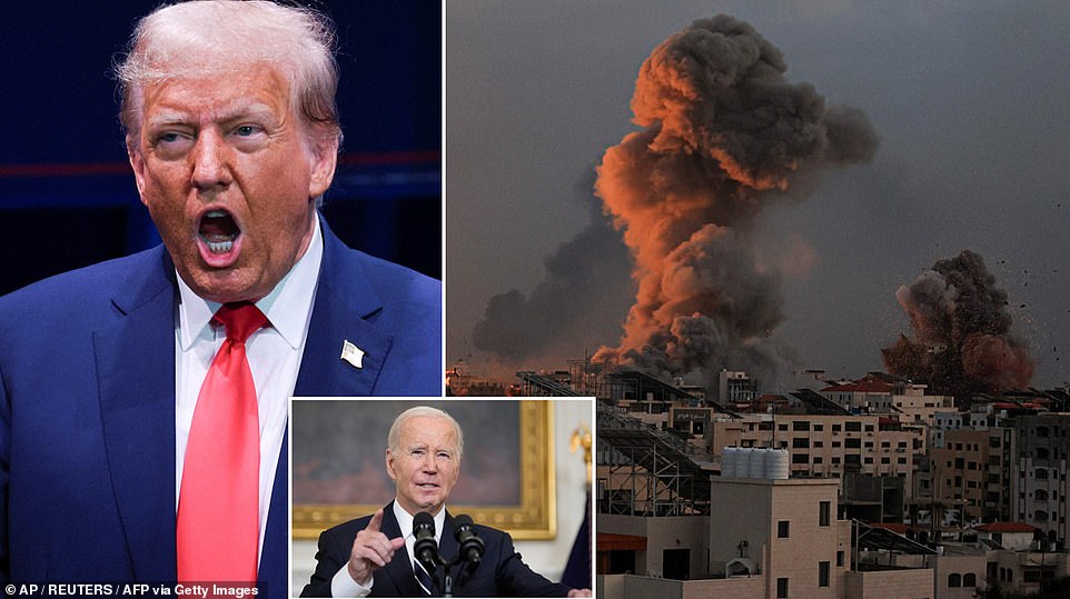 Former President Donald Trump on Monday accused his successor Joe Biden of betraying one of the nation's closest allies amid chaos and tragedy in Israel.  Trump held up his own US withdrawal from the Iran nuclear deal and the Muslim travel ban as examples of why he would have handled the crisis better.