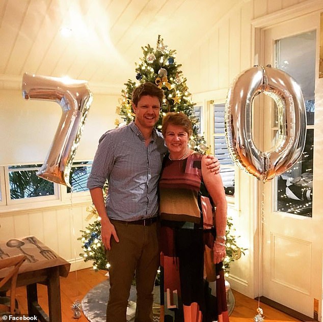 David Ibels is pictured with his mother, who is celebrating his 70th birthday.  His body was found on Monday