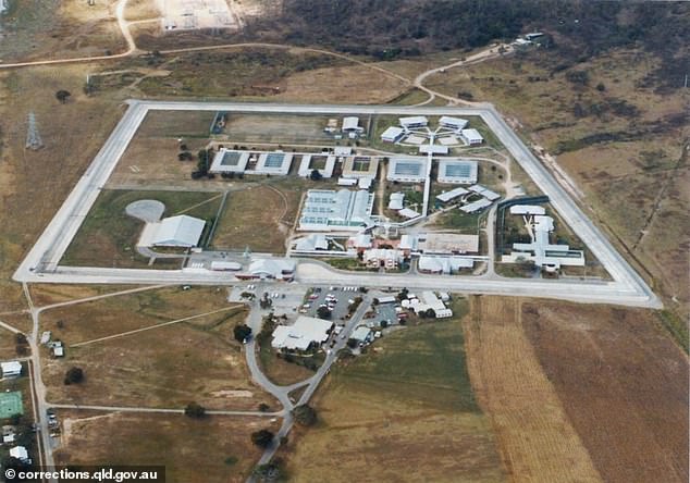 The two men escaped from the Townsville Correctional Center on Sunday evening (pictured).