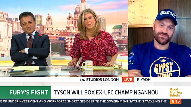 Tyson joined hosts Kate Garraway and Adil Ray as he discussed his upcoming fight against Francis Ngannou in Saudi Arabia on Saturday