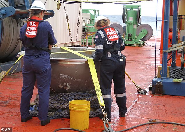 The US Coast Guard announced that they recovered suspected human remains along with parts of the Titan after the debris field was located at a depth of 12,500 feet (3,800 meters).