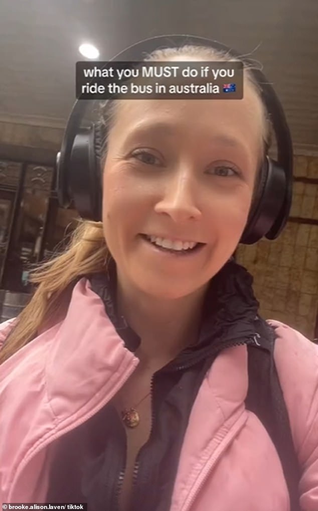 American expat Brooke Laven (pictured) who lives in Sydney said she likes the 'uniquely Australian' custom of thanking the bus driver at the end of your journey