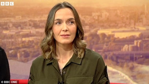 Heartbreaking: Victoria Pendleton choked back tears during Monday's BBC breakfast as she spoke about her inspiration for taking part in Channel 4's Don't Look Down